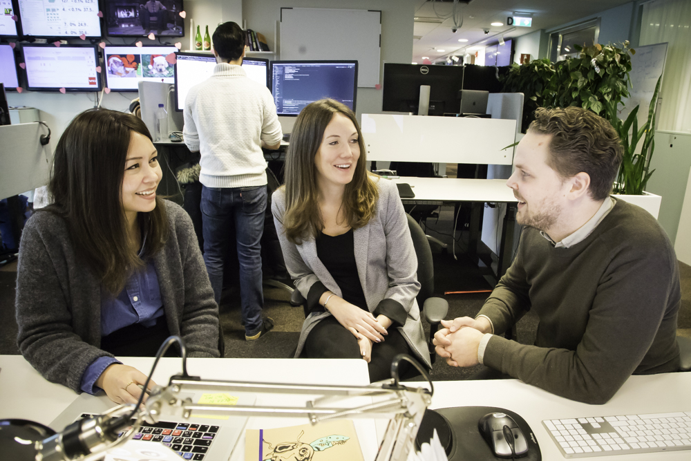 The design system team in Stockholm: Nina Felixsson, Sofia Rytterlund and Petter Säfwenberg